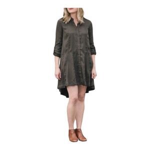 Anthropologie Holding Horses Green Mariona Oversized Shirt Dress Size 2